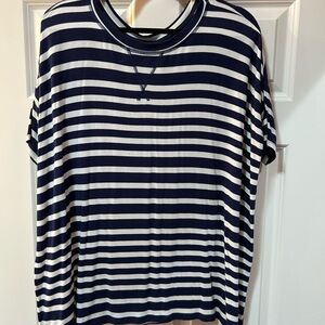 CAbi Navy and White Striped Top